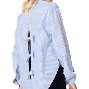 Free people bow tie shirt